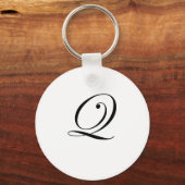 Letter Q Monogram Sleutelhanger (Voorkant)