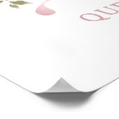 Letter Q Monogram Waterverf Roos Bloemen Kwekerij Poster (Hoek)