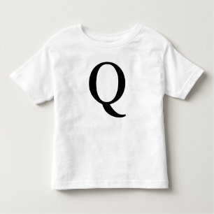 Letter Q monogramma initiaal zwart t shirt