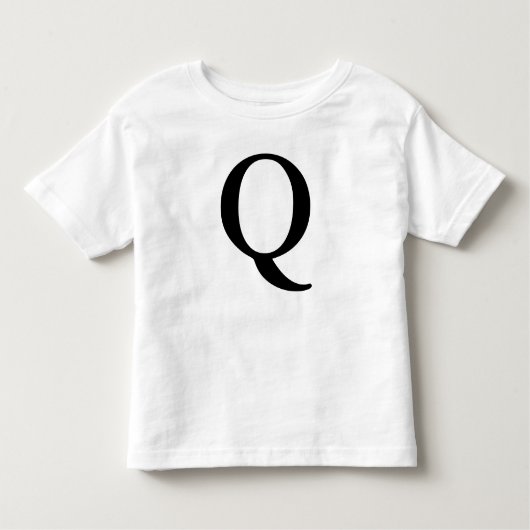 Letter Q monogramma initiaal zwart t shirt (Voorkant)