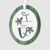 *~* Letter Q Robuuste kerstfoto AP44 Ornament (voorkant)