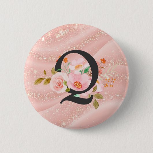 Letter Q Ronde Button 5,7 Cm (Voorkant)
