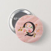 Letter Q Ronde Button 5,7 Cm (Voorkant /achterkant)