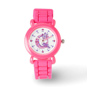 Letter Q roze monogram gepersonaliseerde meisjes h Horloge