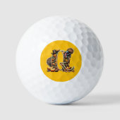 Letter Q Thanksgiving style turkey Golfballen (Voorkant)