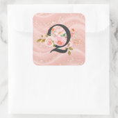 Letter Q Vierkante Sticker (Tas)