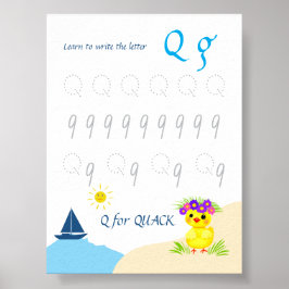 Letter Q Volgposter voor Kinderen Poster