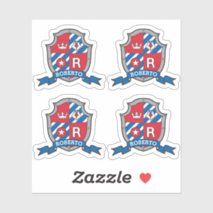 Letter R aangepaste naam Roberto eagle ridders cre Sticker