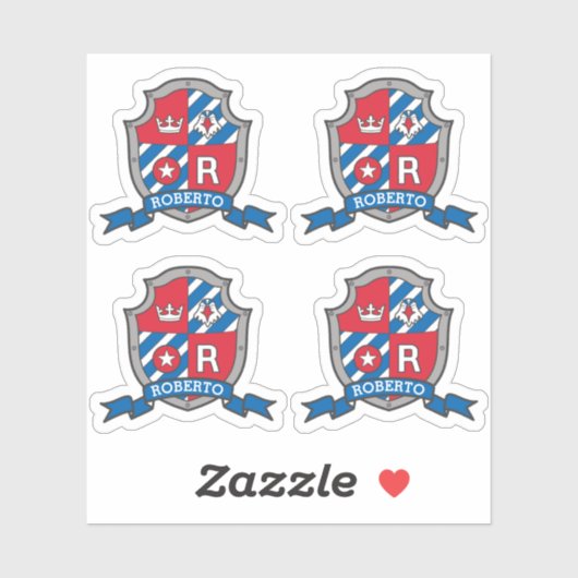 Letter R aangepaste naam Roberto eagle ridders cre Sticker (Vel)