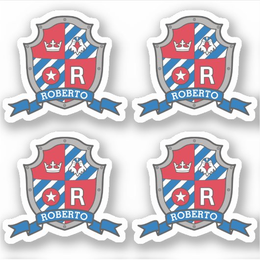 Letter R aangepaste naam Roberto eagle ridders cre Sticker (Voorkant)