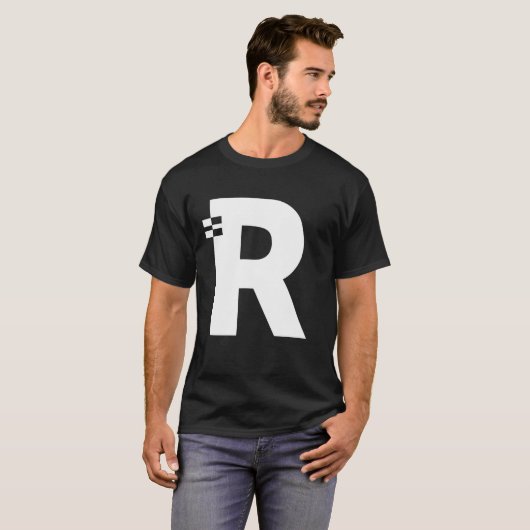 Letter R Alphabet Initiaal Monogram T-shirt (Voorkant volledig)