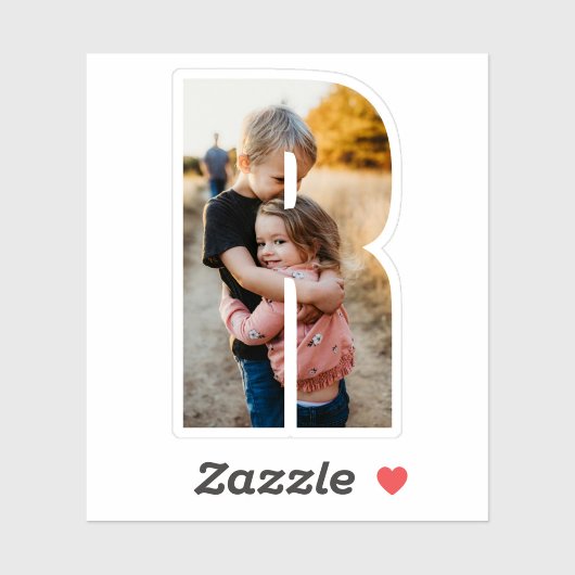 Letter R Alphabet & Photo Custom-Cut Vinyl Sticker