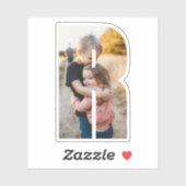 Letter R Alphabet & Photo Custom-Cut Vinyl Sticker (Vel)