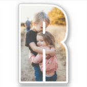 Letter R Alphabet & Photo Custom-Cut Vinyl Sticker (Voorkant)