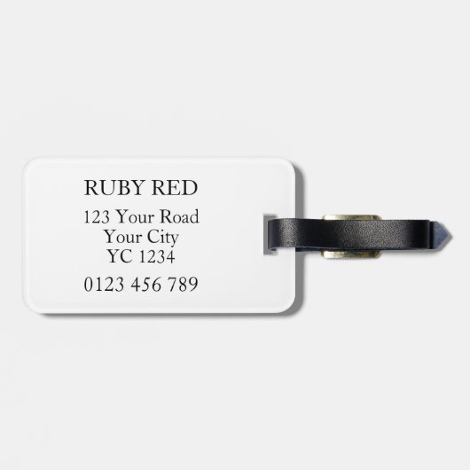 Letter R Bagagelabel (Achterkant horizontaal)