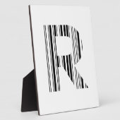 LETTER R BAR CODE Eerste Initiaal Barcodepatroon Fotoplaat (Zijkant)