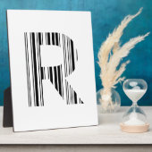 LETTER R BAR CODE Eerste Initiaal Barcodepatroon Fotoplaat (Zijkant)