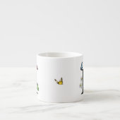 Letter R Bloem Vlinder Monogram Initiaal   Espresso Kop (Voorkant)