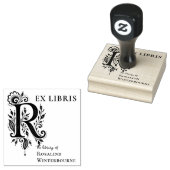 Letter R Botanische Ex Libris Boekplaat Stempel (Gestempeld)