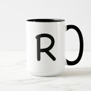 Letter R buitenste gloed Mok
