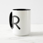 Letter R buitenste gloed Mok (Voorkant links)