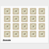 Letter R burlap rustieke design stickers (Vel)