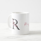 Letter R, Cherry Blossom | Naam Monogram Koffiemok (Voorkant links)
