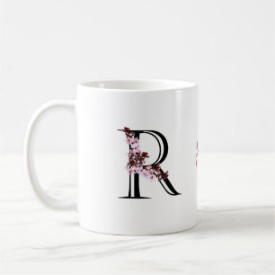 Letter R, Cherry Blossom   Naam Monogram Koffiemok