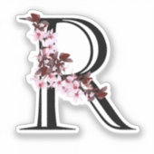 Letter R, Cherry Blossom Sticker (Voorkant)