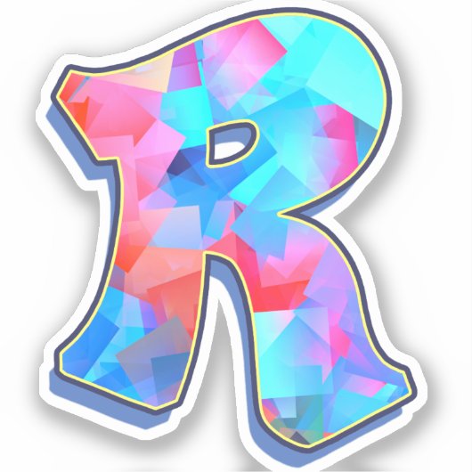Letter R - Color Mix Sticker (Voorkant)