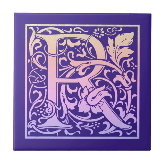 Letter R Colorful  eerste-lettergradiënt Tegeltje (Voorkant)