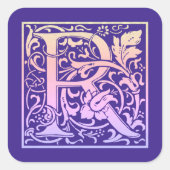 Letter R Colorful  eerste-lettergradiënt Vierkante Sticker (Voorkant)