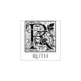 Letter R eerste brief met eigen naam Rubberstempel