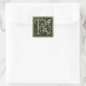 Letter R Eerste Letter Monogram Vierkante Sticker (Tas)