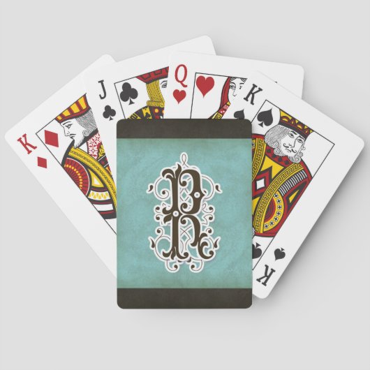Letter R - Elegant Monogram Decor Modern  Pokerkaarten (Achterkant)
