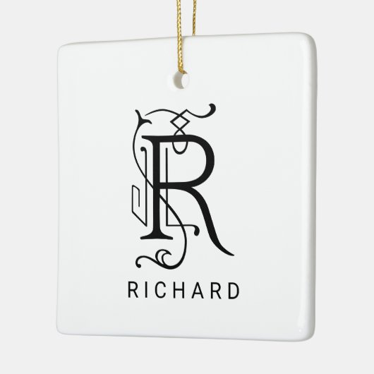Letter R Elegant Monogram Kerst Ornament (Links)