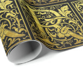 Letter R First Letter Faux Gold en Black Cadeaupapier (Rol Hoek)