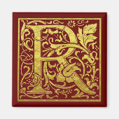 Letter R First Letter Faux Gold Red Magneet (Voorkant)