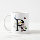 Letter R Floral Butterfly Monogram Initiaal Koffiemok (Links)