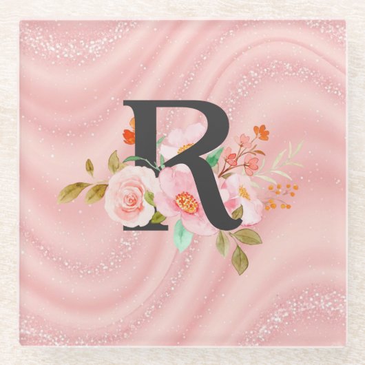 Letter R Glazen Onderzetter (Voorkant)