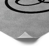 Letter R, Gothic Monogram Black Poster (Hoek)