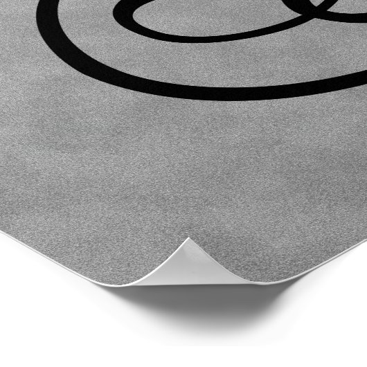 Letter R, Gothic Monogram Black Poster (Hoek)