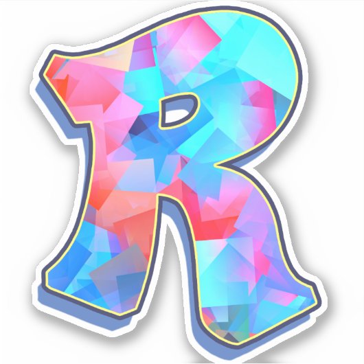 Letter R_ Graffiti alfabet letters Sticker (Voorkant)
