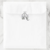 Letter R Initiaal Monogram met Angel Wings & Halo Sticker (Tas)