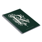 Letter R Linocut Botanische Monogram Notitieboek (Rechterzijde)
