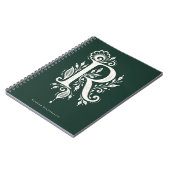 Letter R Linocut Botanische Monogram Notitieboek (Linkerzijde)