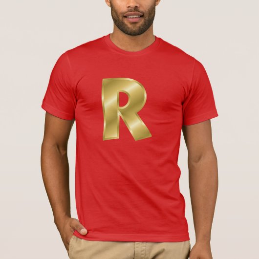 Letter R Mannen Basis Bella Canvas T-shirt (Voorkant)