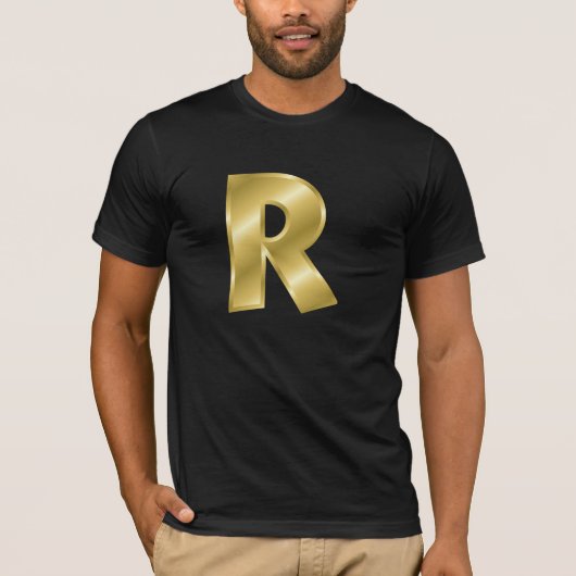 Letter R Mannen Basis Bella Canvas T-shirt (Voorkant)