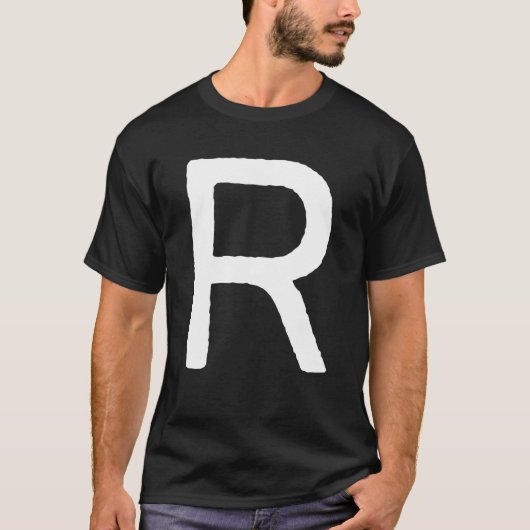 Letter R Mannen Women Monogram Graphic Retro Initi T-shirt (Voorkant)