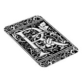 Letter R Medieval Monogram  Initiaal Magneet (Rechterzijde)